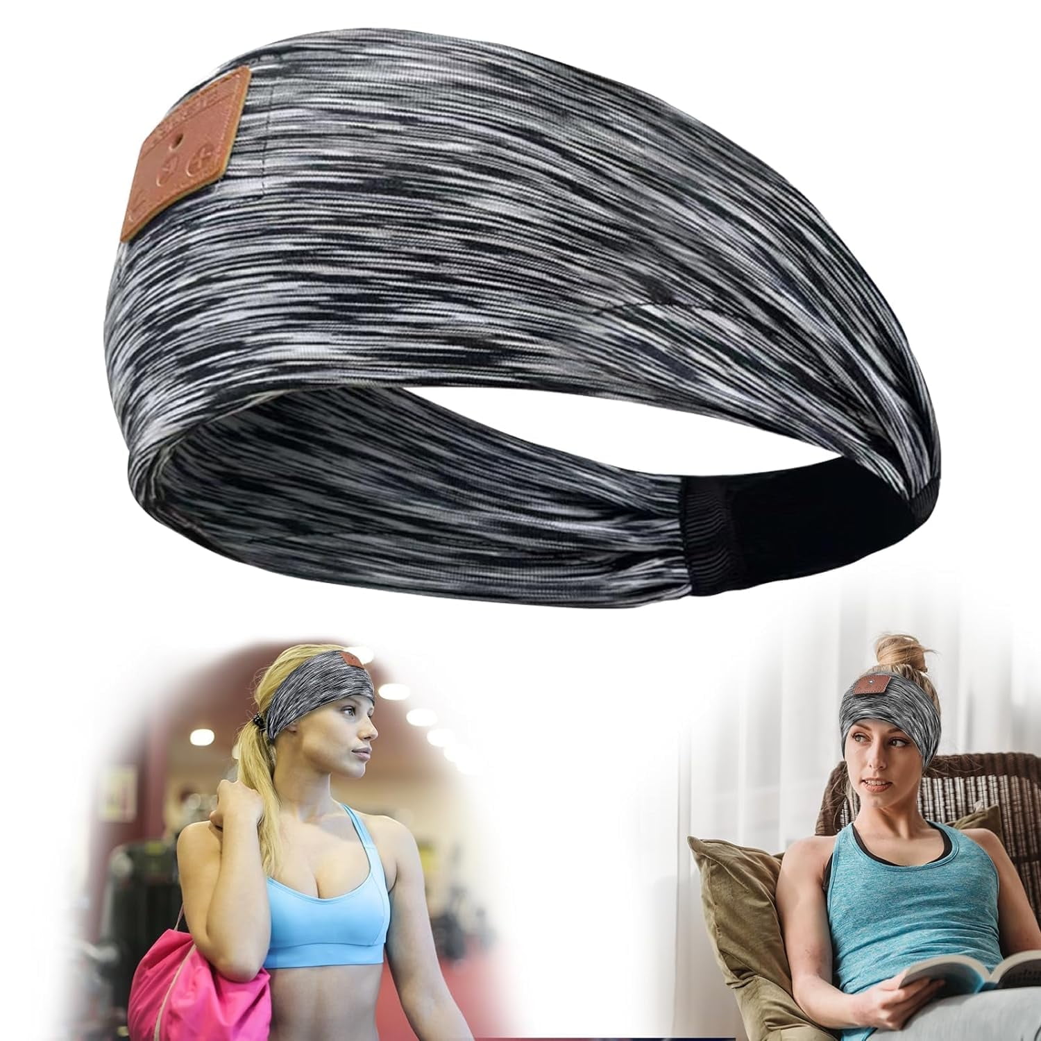 DIMEN Sleep Headband Headphones Bluetooth with Mic - HD Sound for Side Sleepers, Yoga & Sports