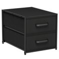 thumbnail image 1 of DIMJ Black Nightstands, End Table Side Table with 2 Fabric Storage Drawer Units Bedside Table for Night Stand Dorm,Bedroom, Closet, Black, 1 of 10