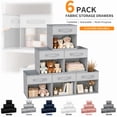 thumbnail image 1 of DIMJ Closet Organizers Boxs， Fabric Storage Cubes,Collapsible Cube Fabric Storage Bins (12" x 12"), 6 Pack, Black, 1 of 9