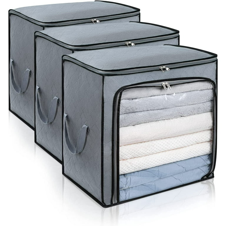 Large Storage Bags, Clothes Storage Bins Foldable Closet Organizer