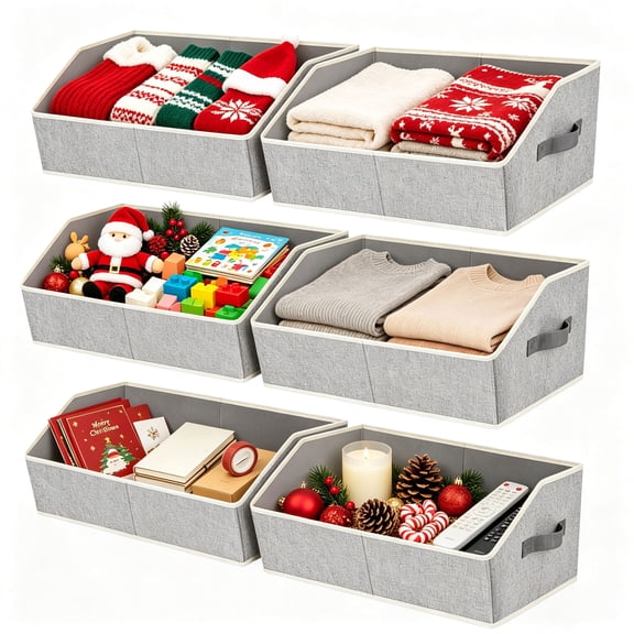 DIMJ Foldable Non-woven fabric Home Storage Box, Grey