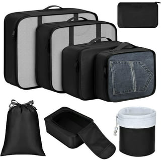 Travel Storage Bag / 7 pcs Set Luggage Organizer Packing Cubes,Compression  Pouch （Gray）