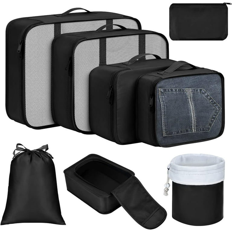 Compression Packing Cubes Set, Ultralight Travel Organizer Bags and  Toiletry Bag
