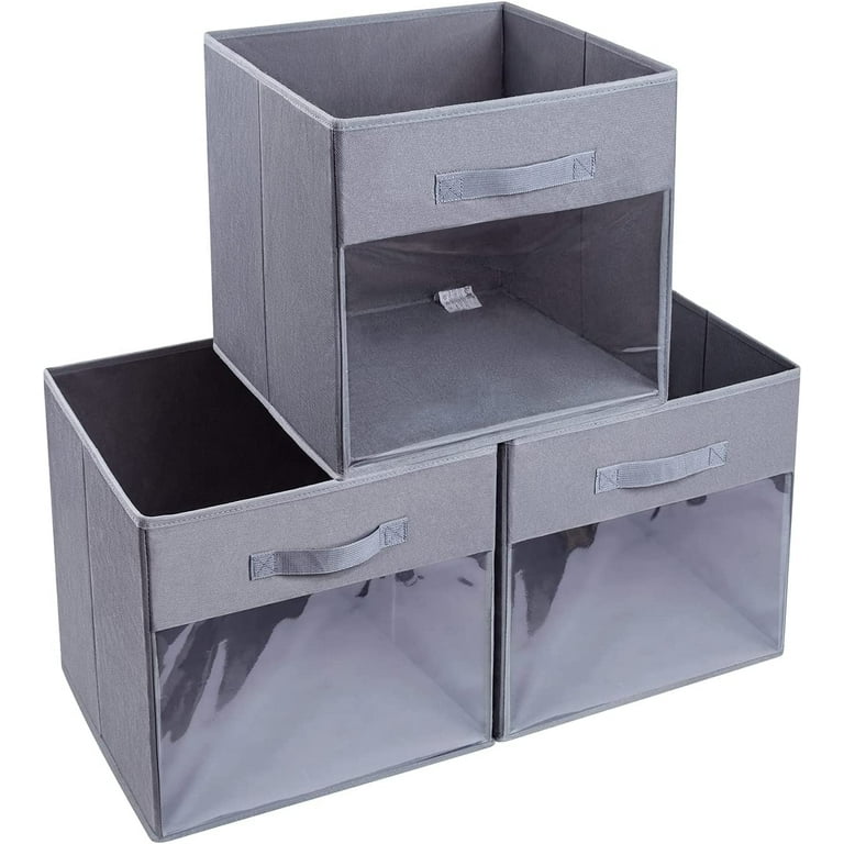 https://i5.walmartimages.com/seo/DIMJ-Storage-Bins-3-Pack-Collapsible-Bins-13-Fabric-Cubes-Boxes-Clear-Window-Closet-Organizer-Handle-Open-Baskets-Home-Wardrobe-Closet-Shelves_9bab852b-7ad0-4b5e-a721-33fccf810e4e.28690f6de0dc20a025367ca577bfc062.jpeg?odnHeight=768&odnWidth=768&odnBg=FFFFFF