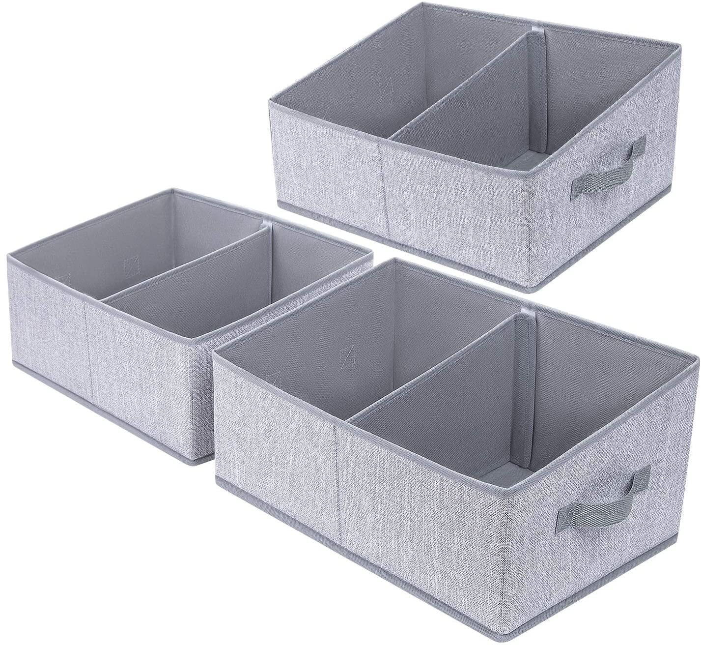 DIMJ Closet Organizer Storage Bins, 6 Pcs Fabric Storage Containers Cube  Trapezoid Organizer Basket for Bedroom Bathroom Cloth, Baby Toiletry, Toys,  Towel, DVD, Book, Home Organization, Gray 