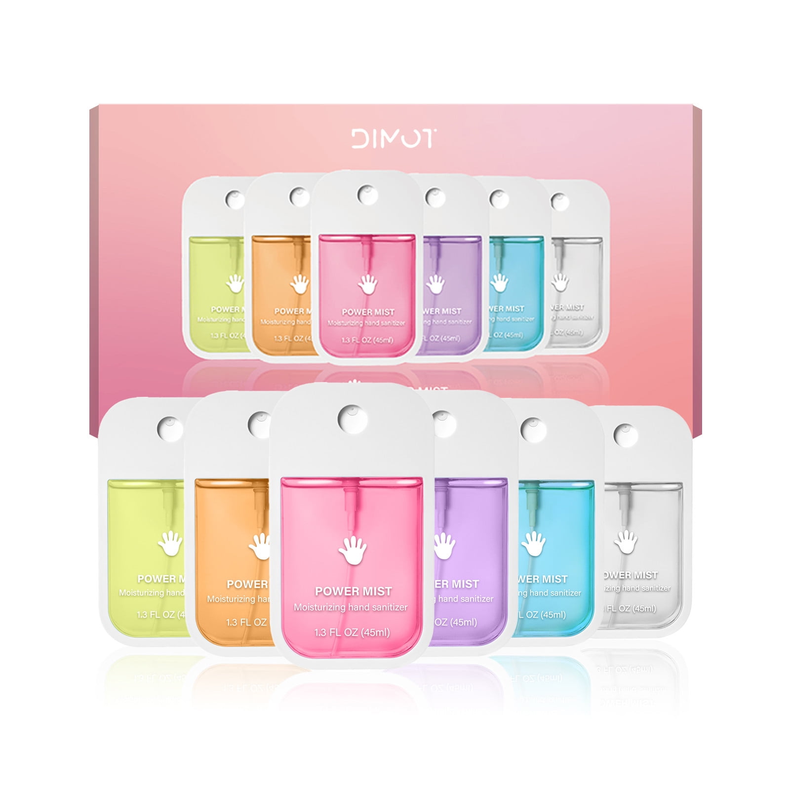 DIMOT Power Mist Moisyurizing Hand Sanitizer, Will Not bestrong alcohol smells and sticky hand sanitisers , For Adults And Kids , Spray Flavor Spray Travel Size ,  1.3FL OZ (45MI*6) , 6PC