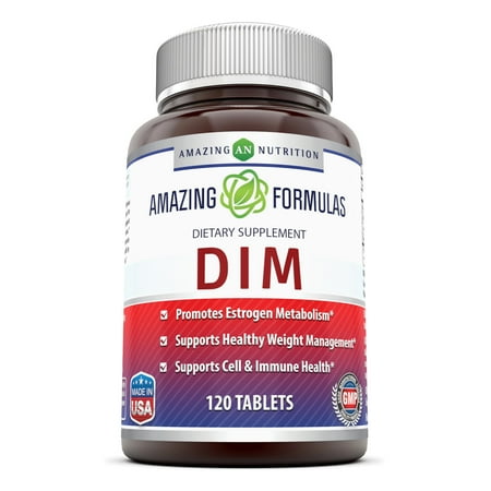 Amazing Formulas DIM (Diindolylmethane) Supplement | 100 Mg Per Serving | 120 Tablets | Non-GMO | Gluten Free