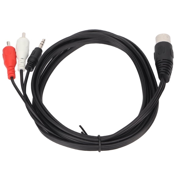 DIN 8 Pin to 3.5mm 2 RCA Cable Male to Male Big DIN Sound Adapter Cord for Amplifier Receiver Subwoofer 5.9ft