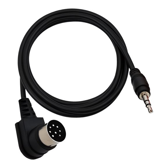 DIN 8Pin to 3.5mm Adapter Cable, 90-Degree Connector, 1.8m Simple-Setup Cord for Compatible Keyboards, Mixers, Synths, Wire Routing, Black