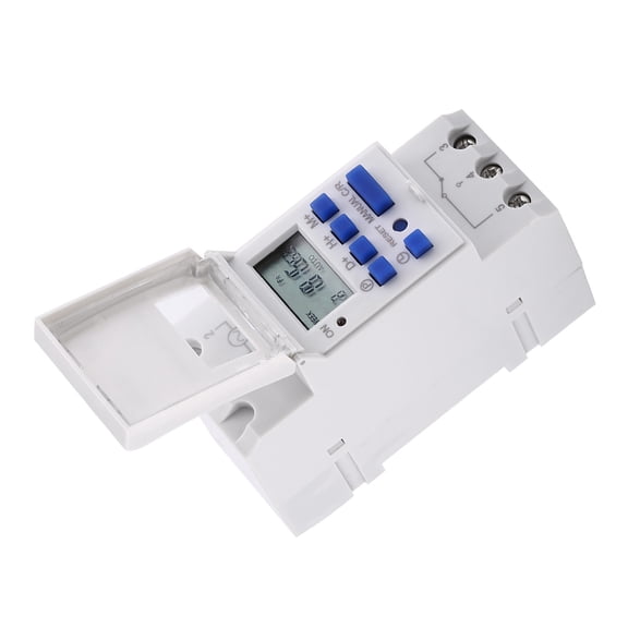 DIN Rail Digital Programmable Timer Switch, THC15A Digital Timer Switch Weekly Programmable Light Switch Electronic Relay Timer With LCD Display