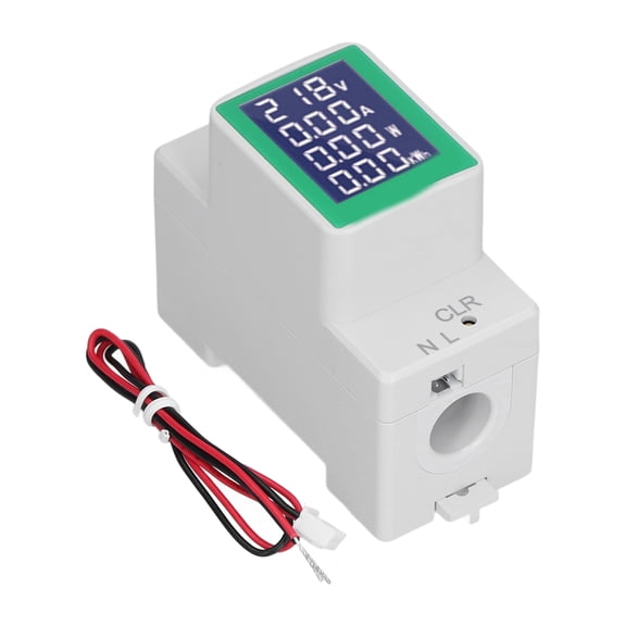 DIN Rail Meter Digital Voltmeter Ammeter Power Energy Monitor Multimeter Tester AC50300V 100A