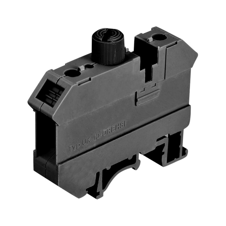 DIN Rail Mount Fuse Holder Terminal Blocks Black UK10 Pack of 1 