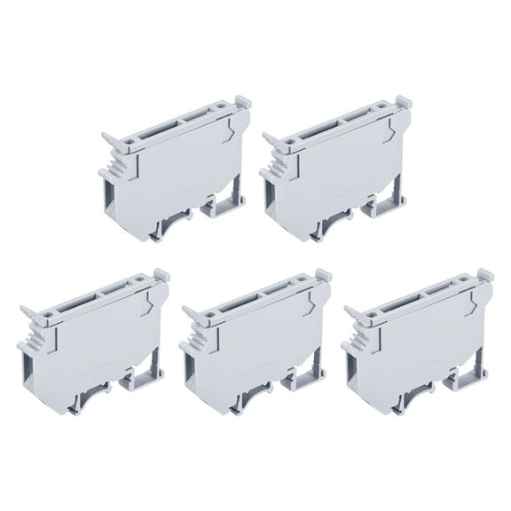 Uxcell 5 Pcs UK5 DIN Rail Mounting Fuse Holder Terminals Blocks Screw Type Gray