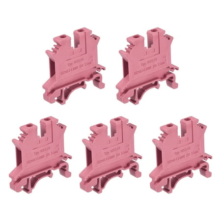 DIN Rail Mount Terminal Blocks Screw Type Clamp Red UK2.5B Pack of 40