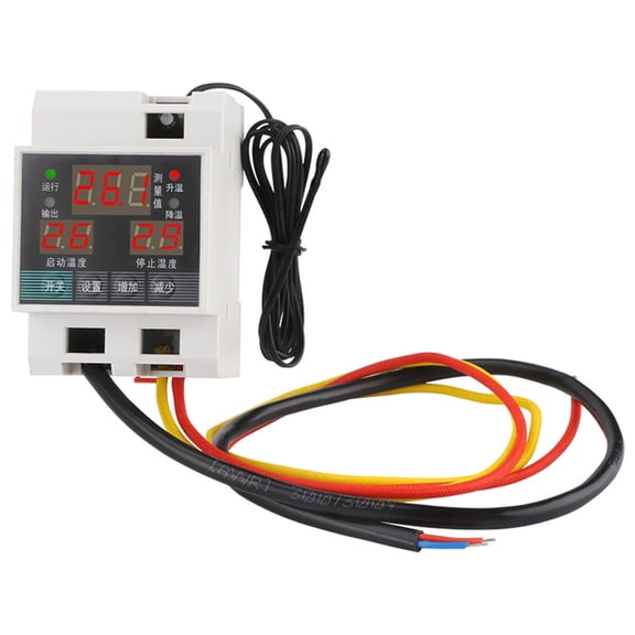 Thermostat Temperature Controller with Memory Function Triple Display DIN Rail Installation PID Control Mode