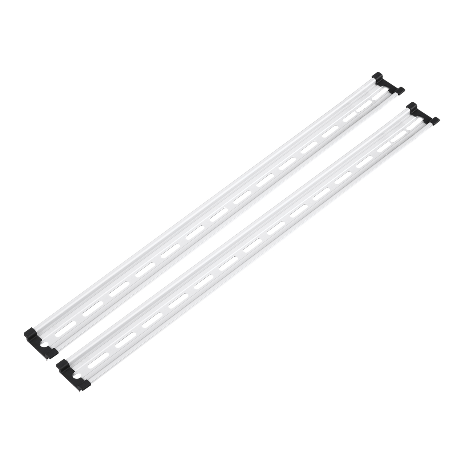 MECCANIXITY 22-Inch Aluminum DIN Rail Kit – Slotted Mounting Guide With Covers For Circuit Breakers, Terminal Blocks & Industrial Gear