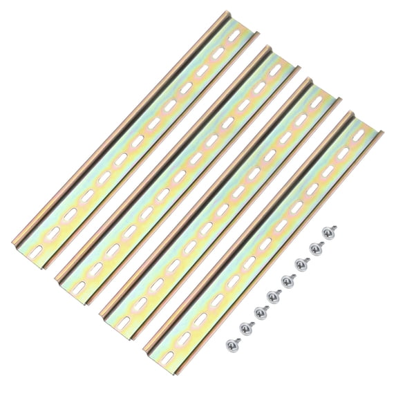 DIN Rail Slotted Iron Mounting Guide 10 Inch x 1.4 Inch x 0.3 Inch ...