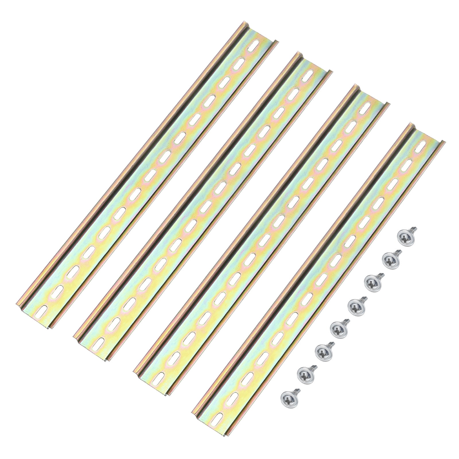 DIN Rail Slotted Iron Mounting Guide 12 Inch x 1.4 Inch x 0.3 Inch ...