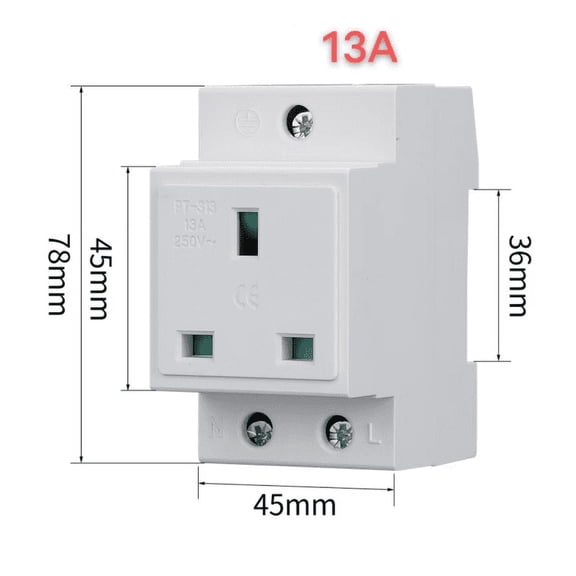 DIN Rail Socket Built In Protective Contact for Earthing Contact Outlet For Dist GAW UK