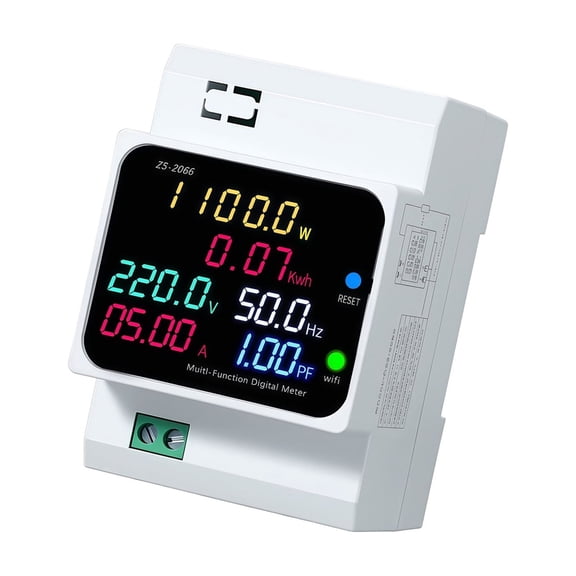 DIN Rails Energy Meter Din Rails Electricity Usage Monitors,Voltmeter Ammeter Watt Kwh Meter 40-300/250-450V 100A