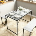 thumbnail image 1 of DINAZA Dining Table Set for 4 Persons 3Pcs Kitchen Table and 2 Benches Dining Room Table Set for Small Spaces Table with Chairs Home Furniture Rectangular Modern, 1 of 7