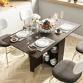 DINAZA Convertible Folding Table, Space Saving with Storage Racks, for ...