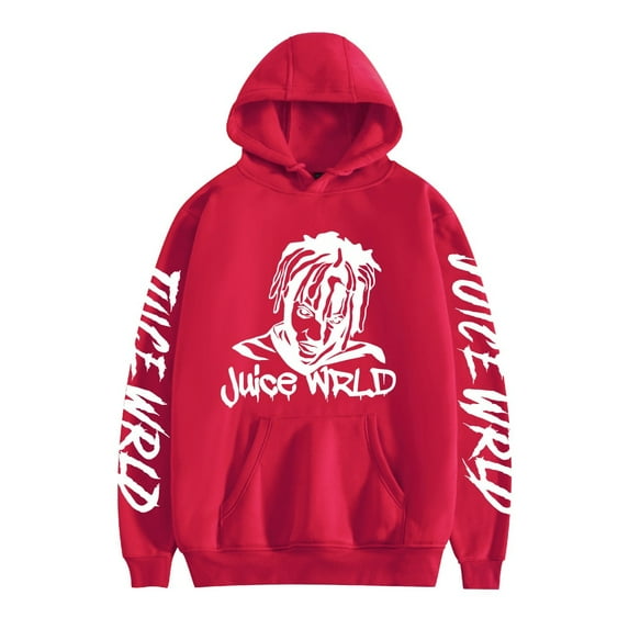 DINGCAI Juice Hoodie Wrld Pullover Band Rapper Casual Sweatshirt,XXS,Red