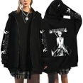 thumbnail image 1 of DINGCAI   Kurosaki Ichigo Printed Zip-Up Hoodie - Unisex Oversized Harajuku Streetwear,XXL,4, 1 of 5