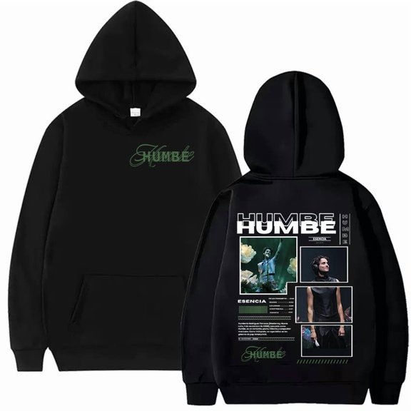 DINGCAI Singer Humbe Esencia Tour 2025 Album Graphics Hoodie Men Hip Hop Oversized Pullover Sweatshirt Fashion Hot Sale Hoody Streetwear,XXXL,Black