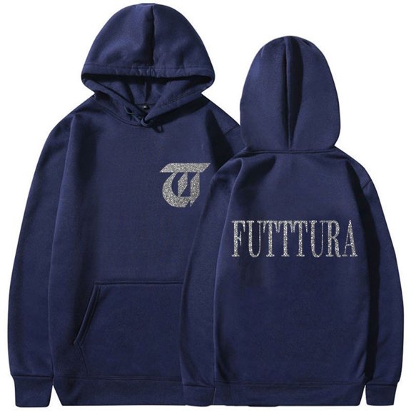 DINGCAI Singer TINI STOESSEL Futtura Tour Album 2025 Merch Hoody Unisex Loose Cozy Fleece Sweatshirt Fashion Pop Music Long Sleeve Hoody,XXL,Navy blue