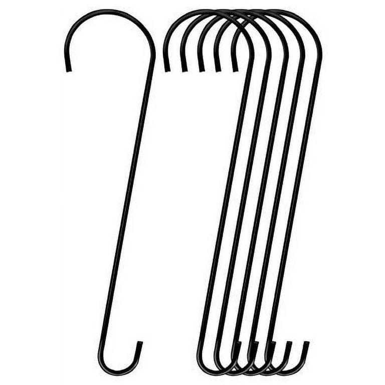 DINGEE 6 Pack 24 Inch Long Tree Branch Hook,Extra Large Rustproof Metal  Black S Shaped Hangers Hooks for Hanging Bird Feeders,Bird