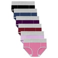 thumbnail image 1 of DINGLU 6 Pack Women's Underwear Cotton Mid Rise Hipster Full Coverage Panties Stretchy Briefs, Size 7, 1 of 5