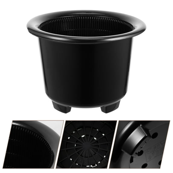 DINHEAROM 1 Set Black Round Flower Containers for Garden and Yard