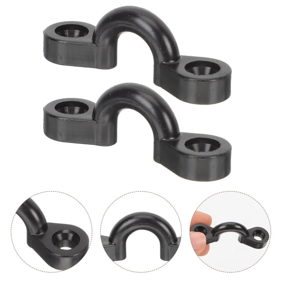 DINHEAROM 10Pcs Boat Deck Tie Down Pad Eyes Black Nylon Kayak Replacement Parts Kit