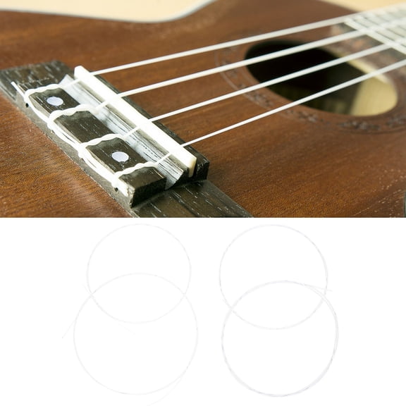 DINHEAROM Ukulele Strings Set White Nylon for Comfortable Playing and Versatile Sound, Ideal Replacement Strings