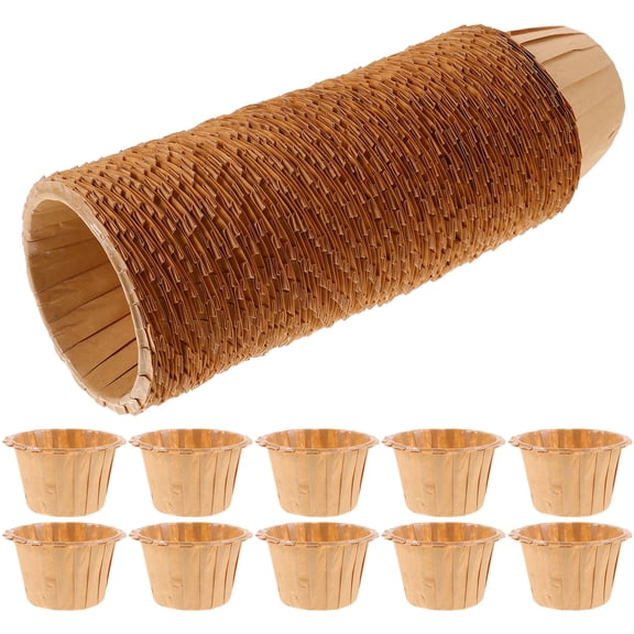 DINHEAROM 100Pcs Oil Proof Muffin Cups for Baking Use in Dessert Shops and Bakeries Paper Color 3.1X2X1.8In