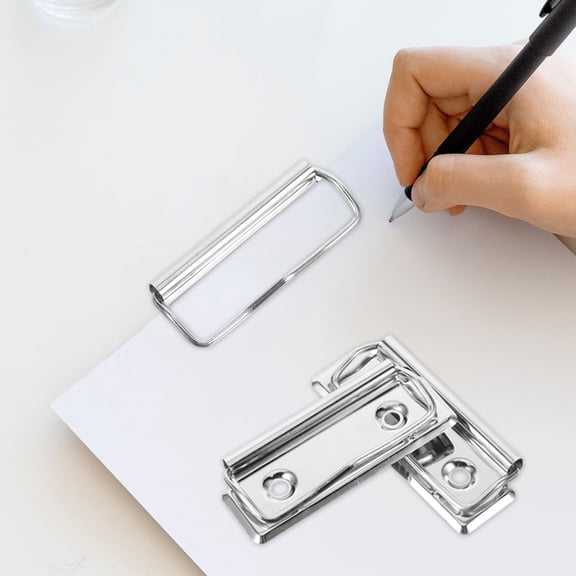 DINHEAROM 10Pack Metal Clipboard Clips Hardware Replacement for Organizing Documents Office Use 7.00X3.00X0.80cm