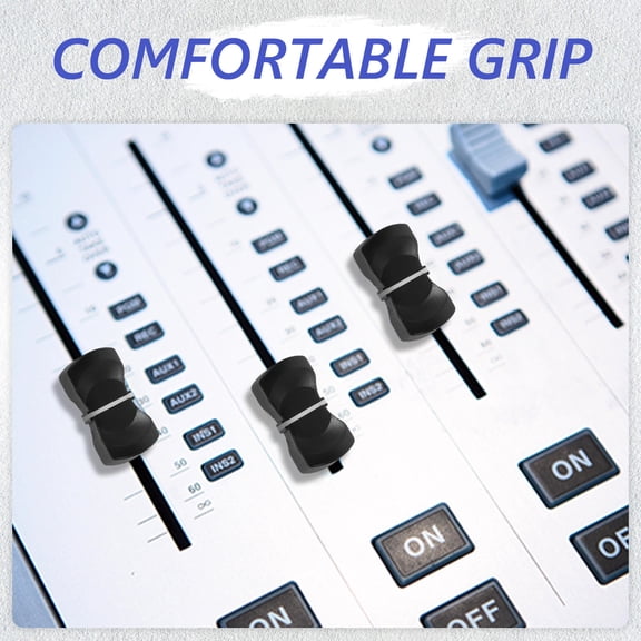DINHEAROM 10Pcs Black Rectangular Knobs For Console Mixer Volume Control