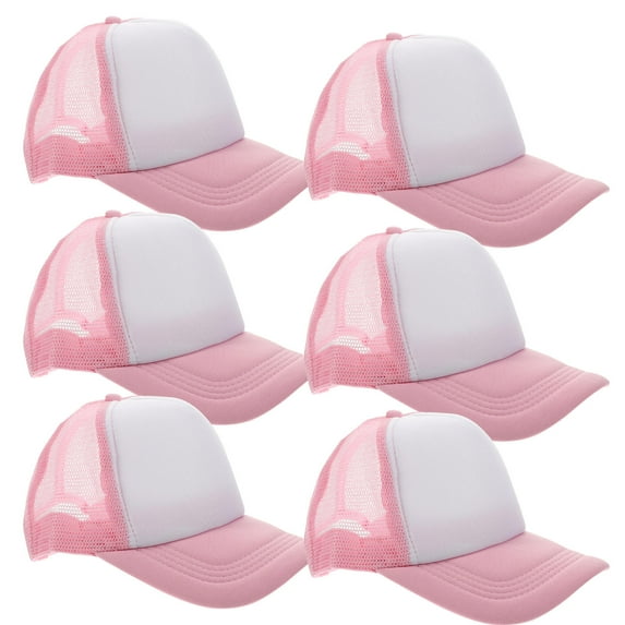 DINHEAROM 10Pcs Breathable Cap Pink Polyester Mesh Design Breathable Hat For Cycling Jogging Climbing Trips
