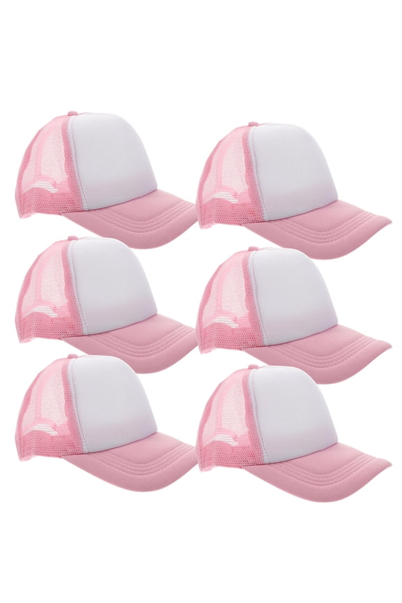 10Pcs Pink Blank Baseball Caps with Mesh Back for Sublimation and DIY Heat Transfer