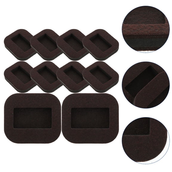 DINHEAROM 10Pcs Brown Felt Caster Cups for Chair Caster Felt Chair Pads