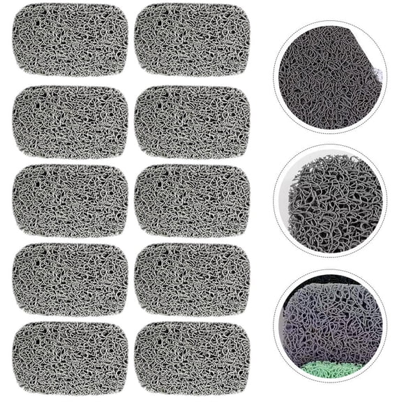 DINHEAROM 10Pcs Multipurpose Grey Soap Savers Pads for Kitchen Sponge Holder and Bathroom Use
