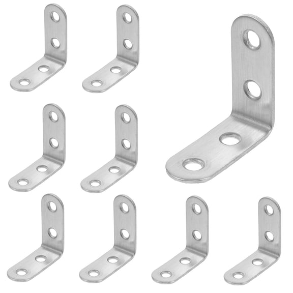 DINHEAROM 10Pcs Stainless Steel Small Corner Bracket for DIY Projects and 4X4In