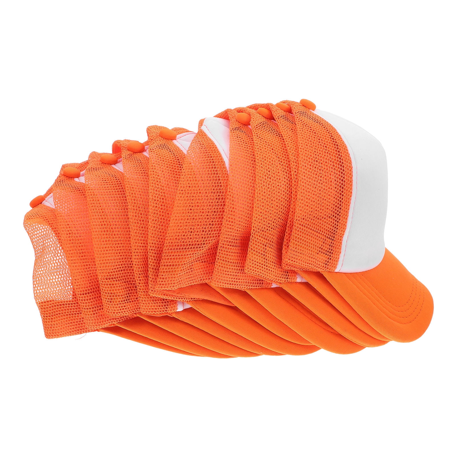 DINHEAROM 10Pcs Sublimation Blank Hats for Men and Women in Orange with Heat Transfer