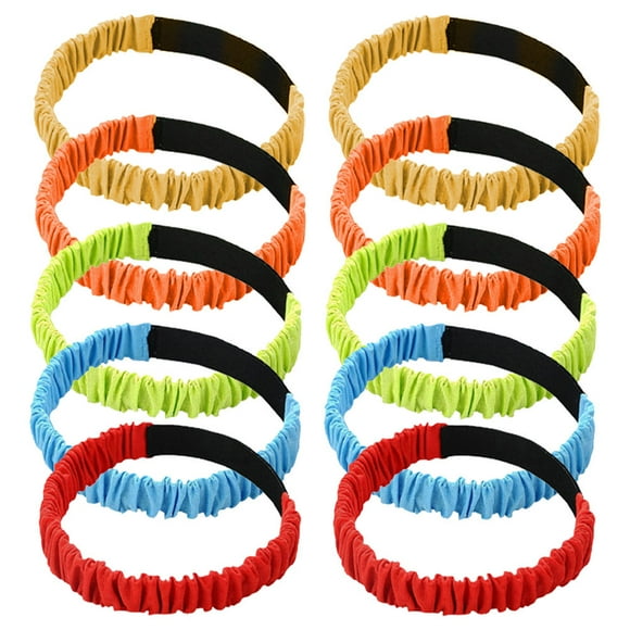 DINHEAROM 10Pcs Three Legged Race Bands Elastic Rope Straps for Team Building Outdoor Games