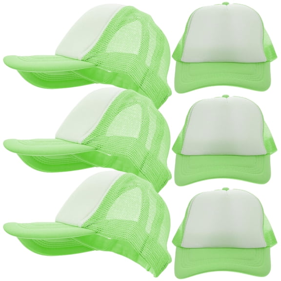DINHEAROM 10Pcs Blank Baseball Caps Green Mesh Design for Sublimation Heat Transfer and Daily Wear