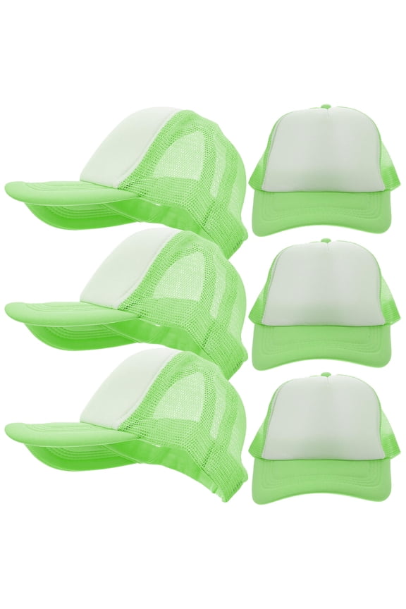 10Pcs Adjustable DIY Blank Baseball Caps Green Mesh Design for Heat Transfer Projects