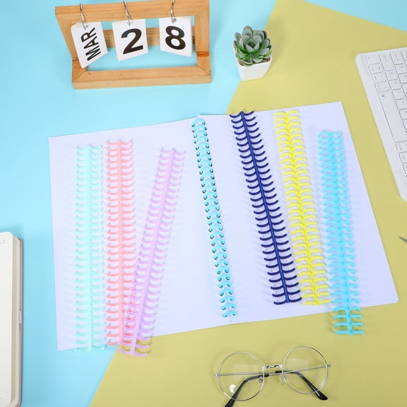 DINHEAROM 12Pcs Plastic Binding Spine Inserts with Adjustable Length for Notebook Binding and Book Binder