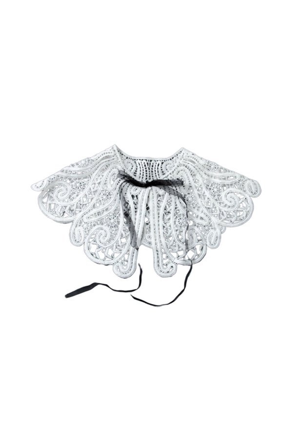 13.4x15.7in White Chiffon Lace Collar with Decorative Function for Lady Party Wear