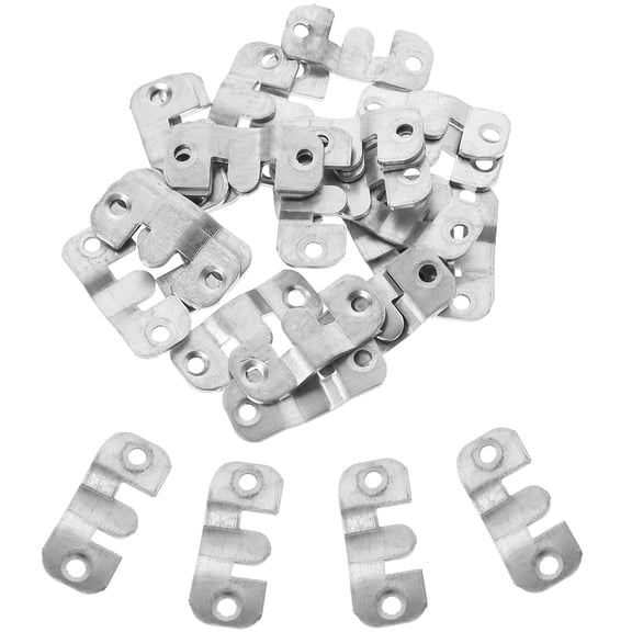 DINHEAROM 15Pairs Plated Silver Stainless Steel Keyhole Hangers for Picture Frames Mirror and Shelf Mounting